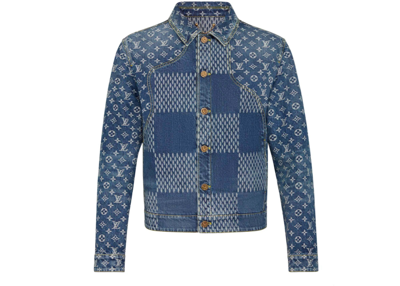 Louis Vuitton x Nigo Giant Damier Waves MNGM Denim Jacket Indigo
