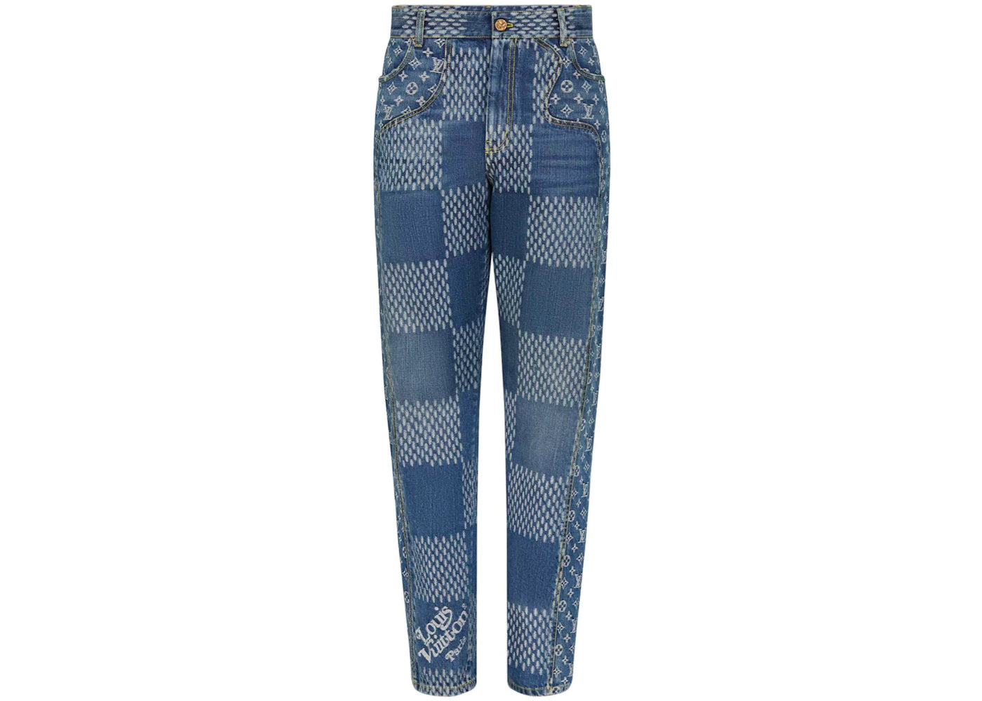 Louis Vuitton x Nigo Giant Damier Waves MNGM Denim Pants Indigo