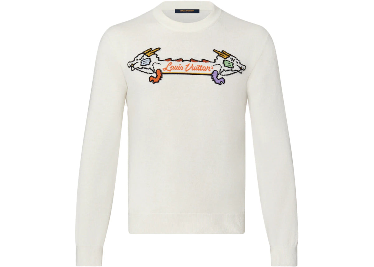Louis Vuitton x Nigo Instaria Jacquard Graphic Cashmere Crewneck Off White