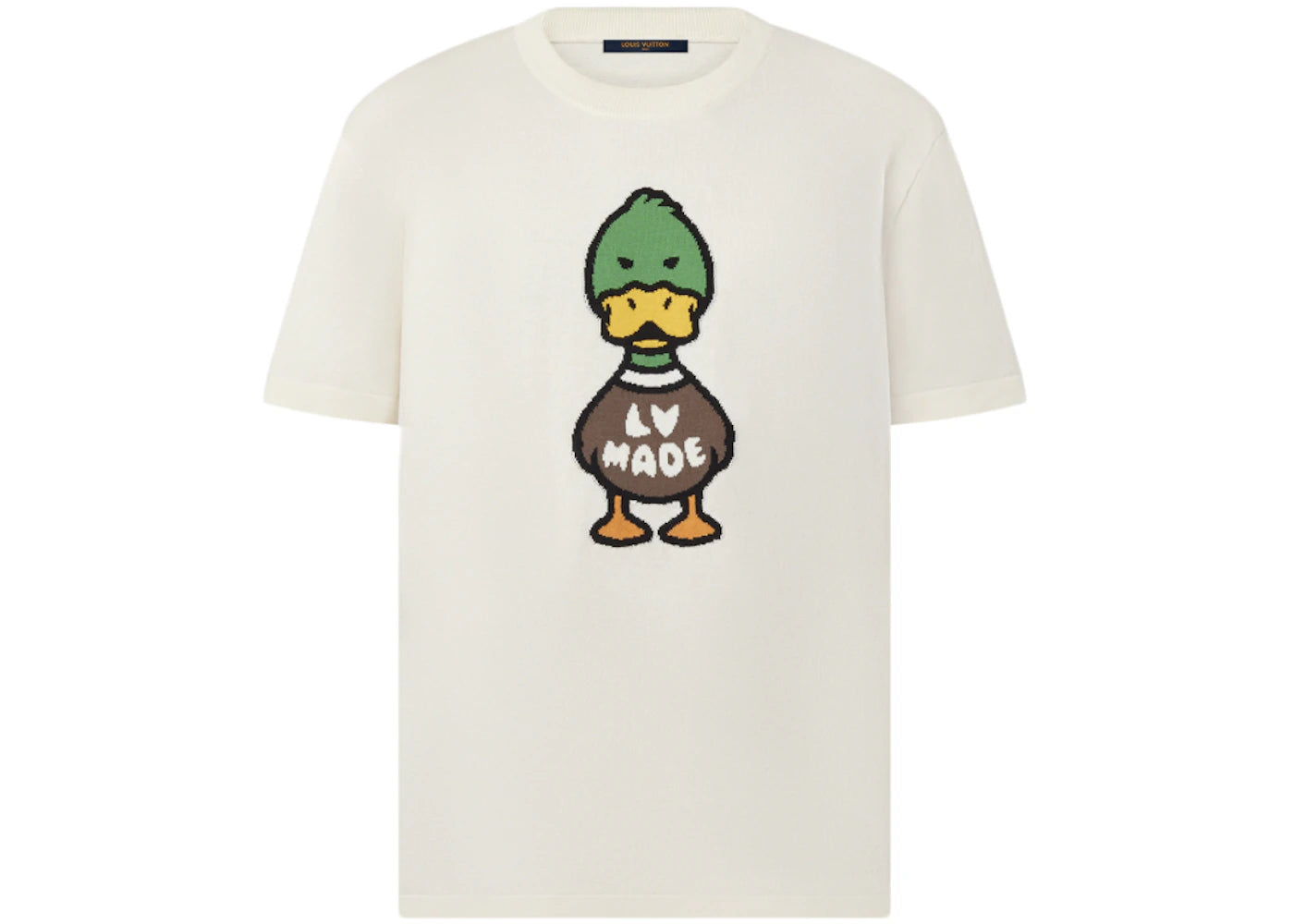 Louis Vuitton x Nigo Intarsia Jacquard Duck Short-Sleeved Crewneck Off White