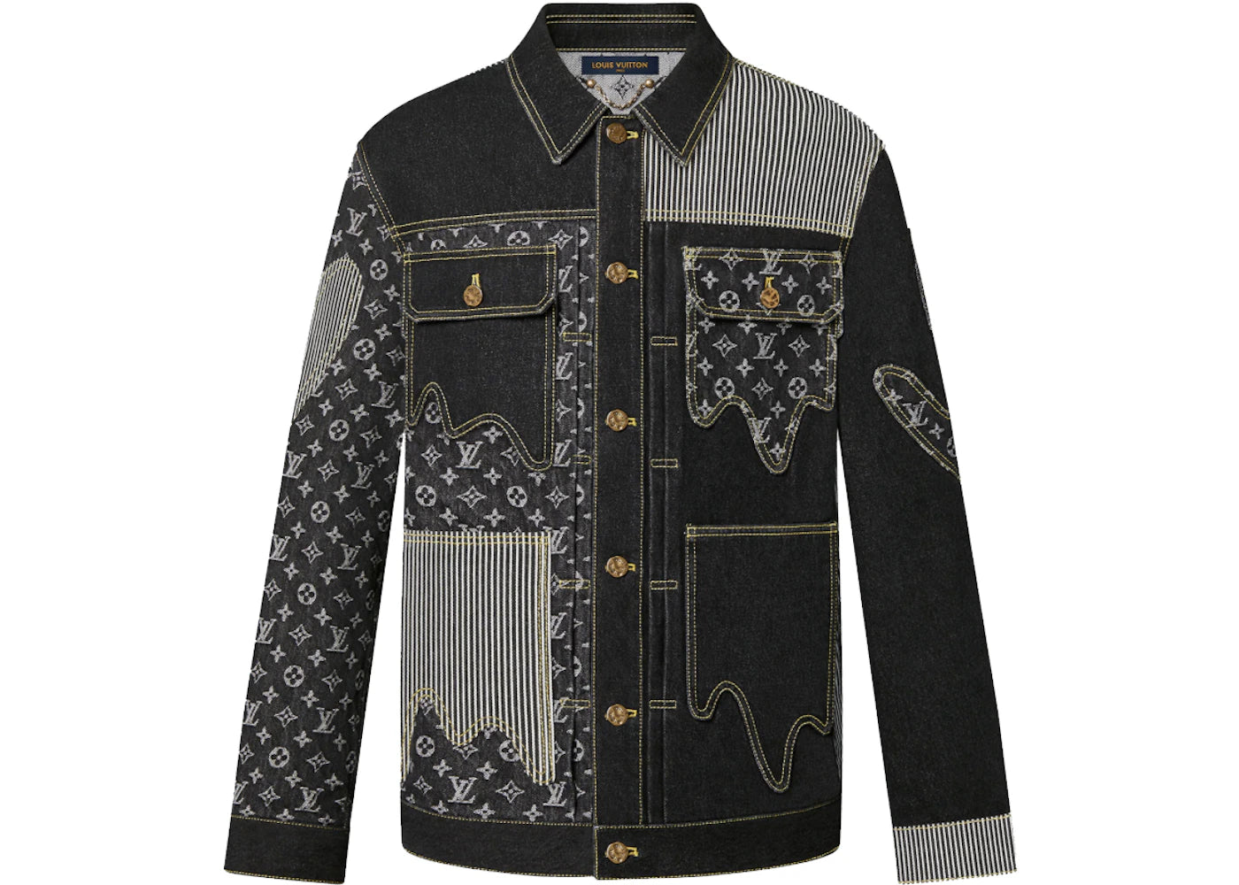Louis Vuitton x Nigo Monogram Crazy Denim Workwear Jacket Black
