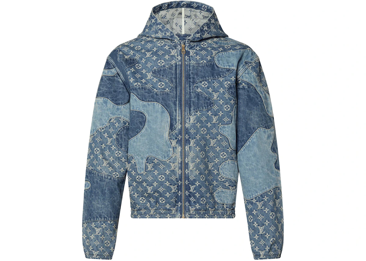 Louis Vuitton x Nigo Monogram Patchwork Denim Hoodie Indigo