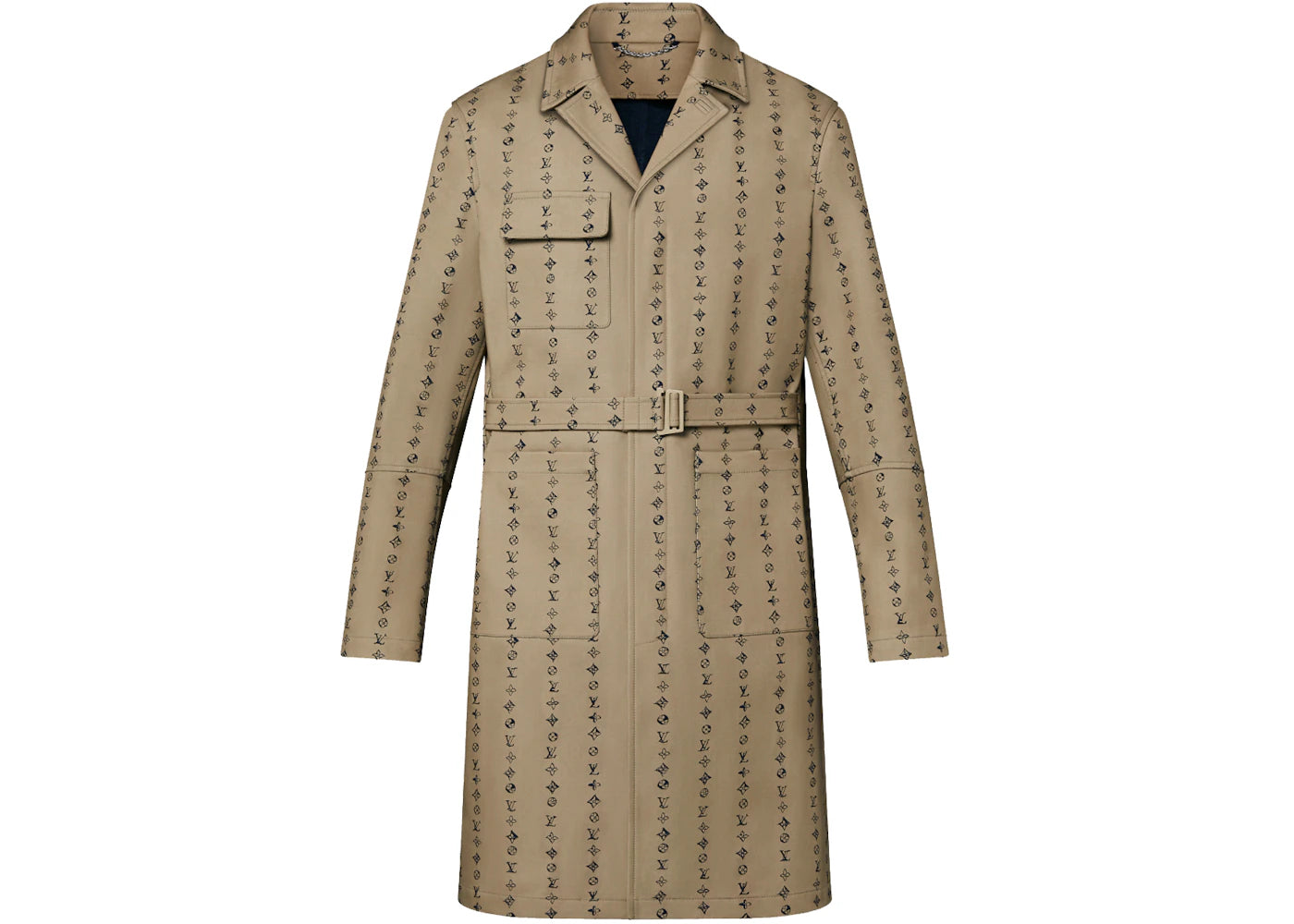 Louis Vuitton x Nigo Monogram Stripes Belted Coat Beige