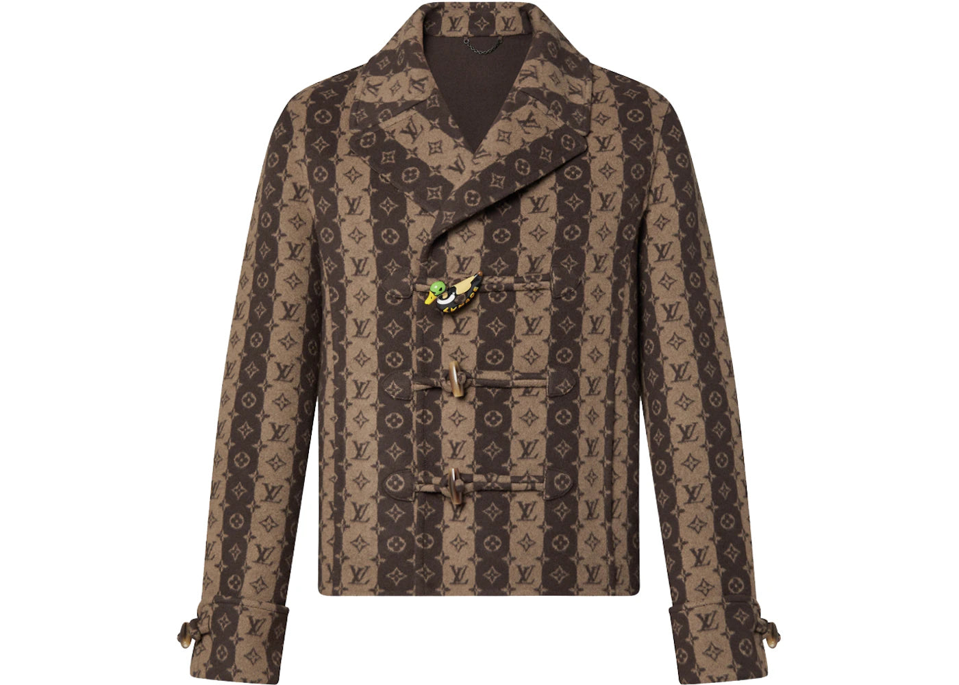 Louis Vuitton x Nigo Monogram Trunkstripes Cropped Peacoat Brown