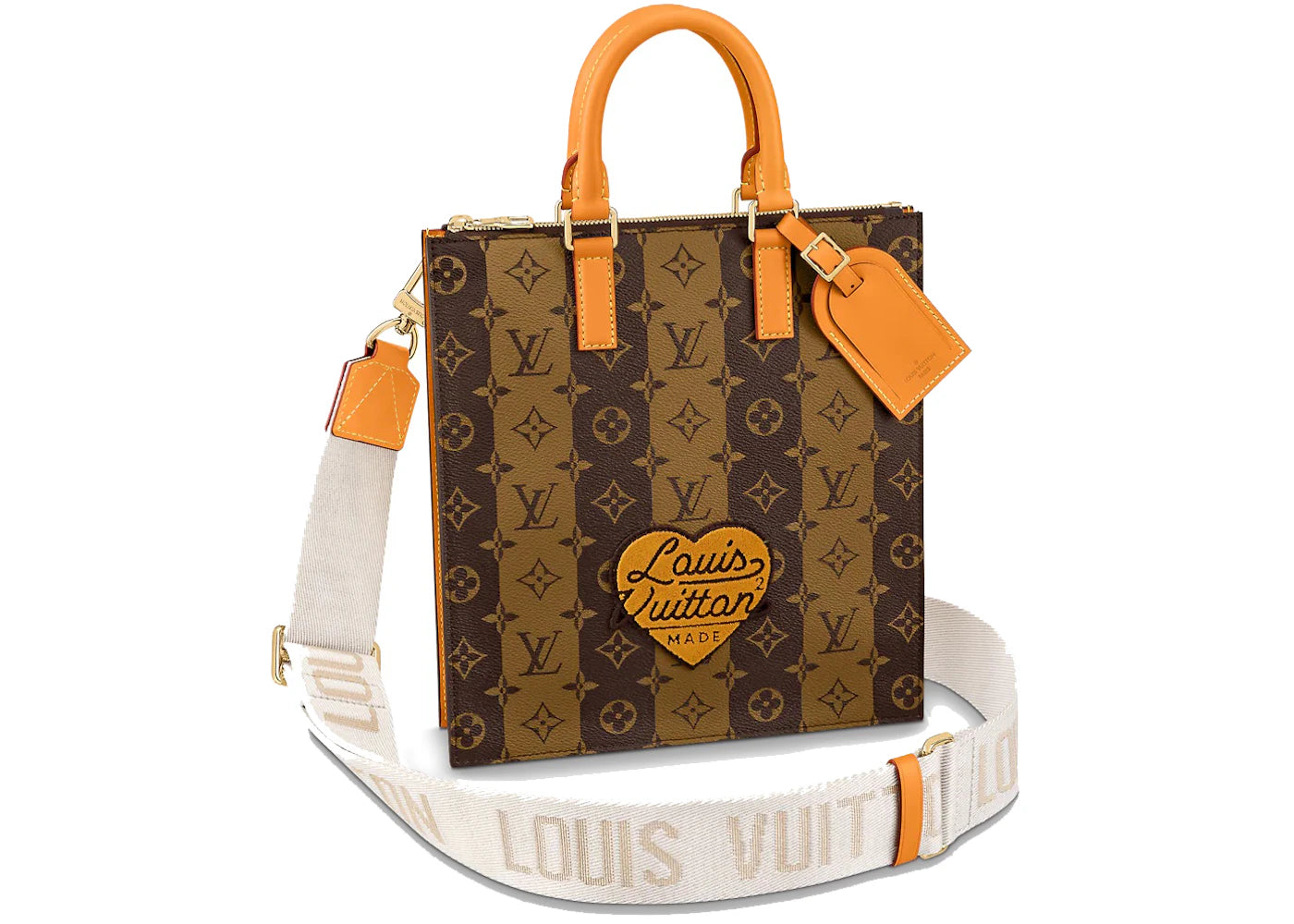 Louis Vuitton x Nigo Sac Plat Cross Monogram Stripes Brown