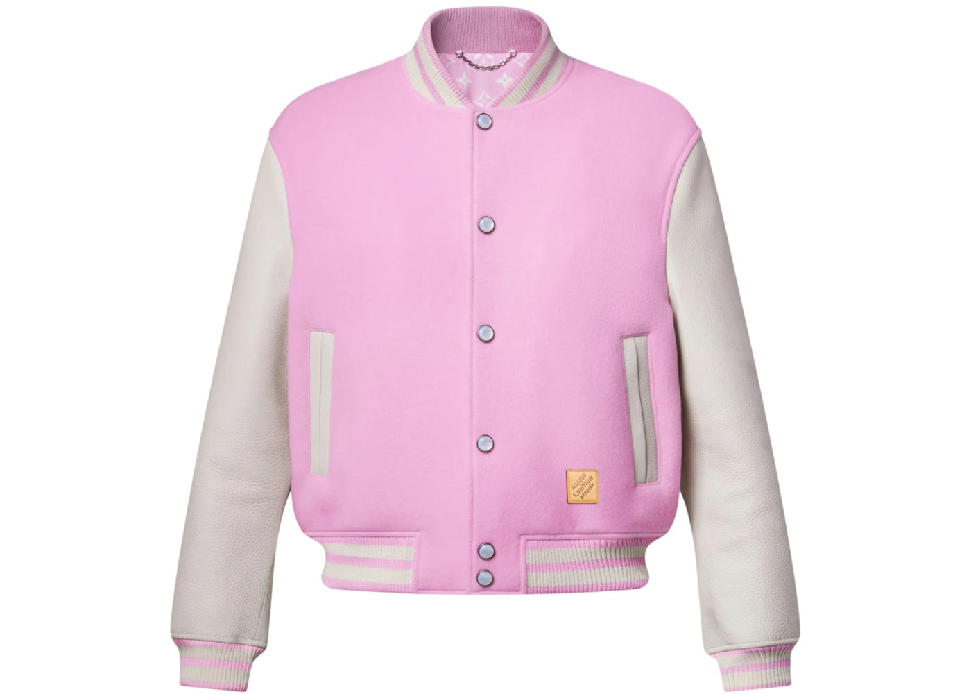 Louis Vuitton x Nigo Signature Leather Varsity Jacket Pale Pink