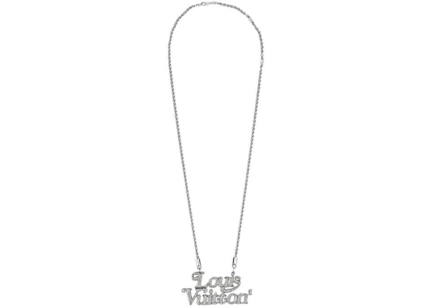 Louis Vuitton x Nigo Squared Strass Necklace Silver