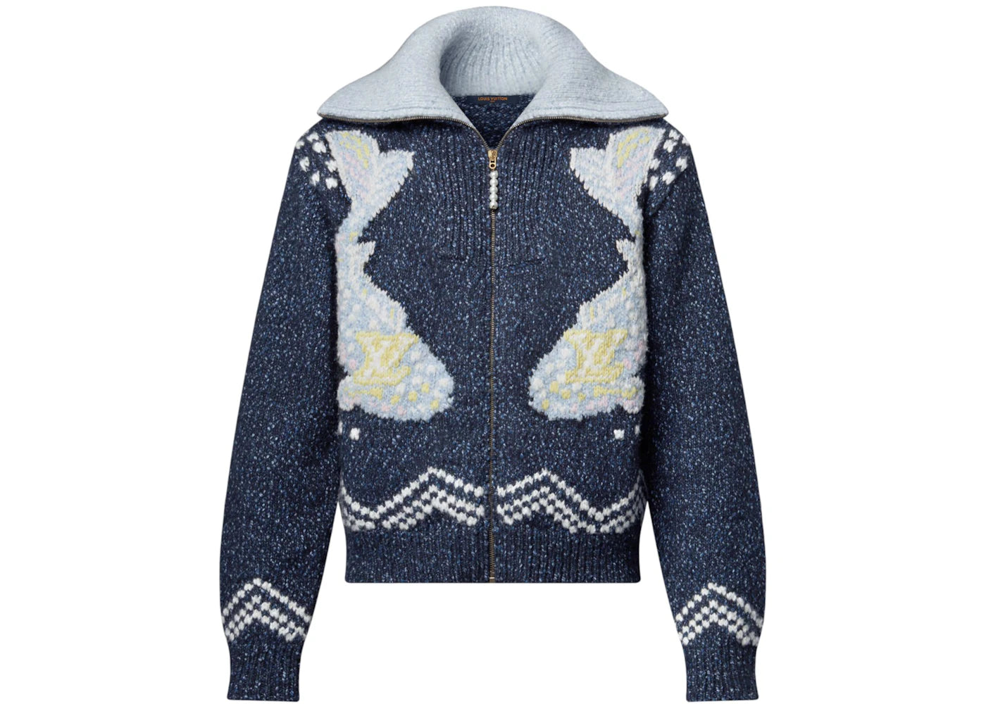 Louis Vuitton x Nigo Zippered Knitted Jacket Deep Navy