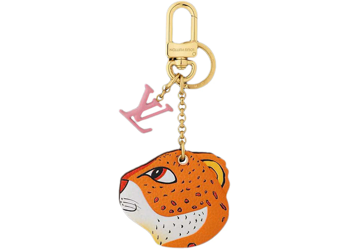 Louis Vuitton x Sun Yitian Animogram Leopard Key Holder And Bag Charm Orange