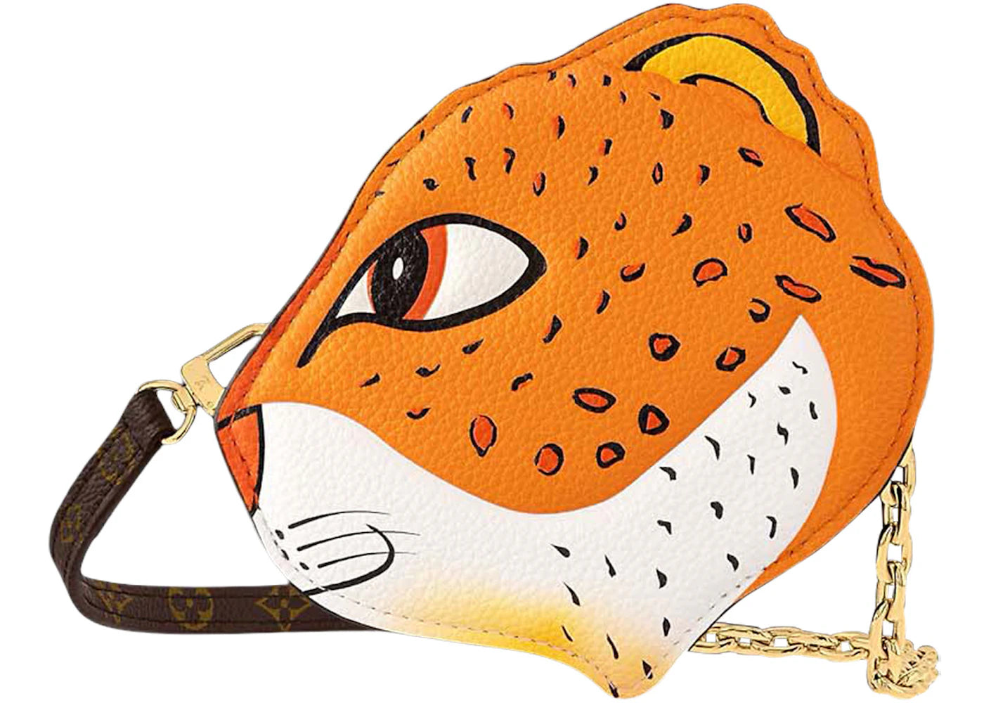 Louis Vuitton x Sun Yitian Wallet On Chain Leopard Orange