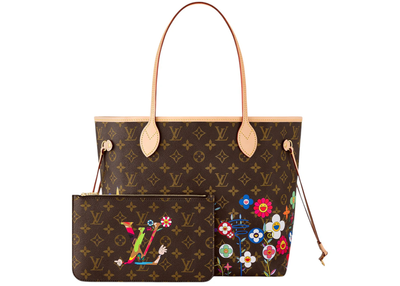 Louis Vuitton x Takashi Murakami Neverfull MM Superflat Monogram