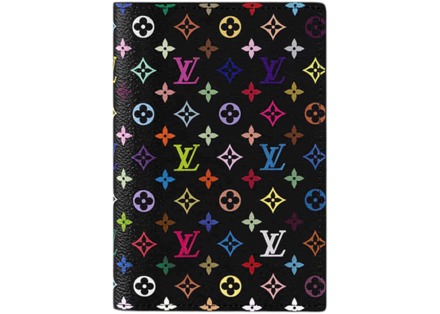 Louis Vuitton x Takashi Murakami Passport Cover Black Multicolored