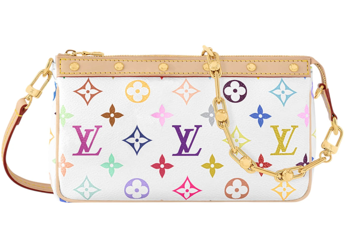 Louis Vuitton x Takashi Murakami Pochette Accessoires White Multicolored