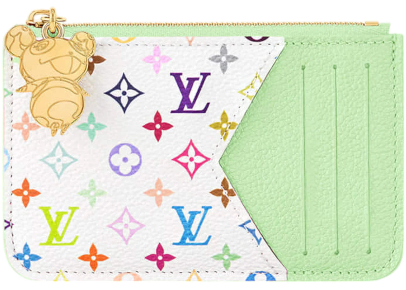 Louis Vuitton x Takashi Murakami Romy Card Holder Green Tea/White Multicolored