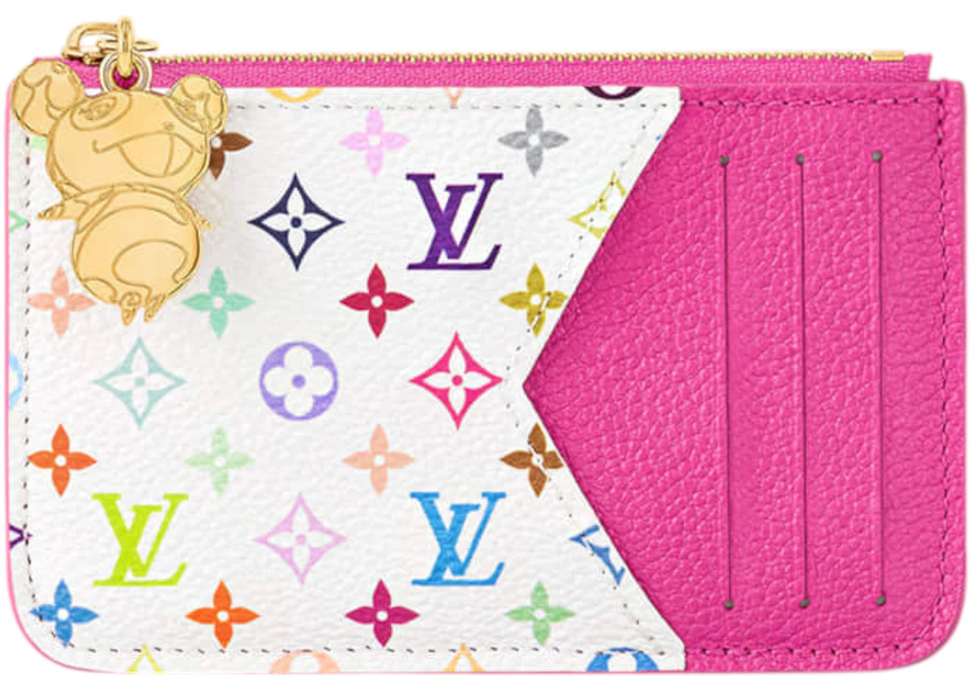 Louis Vuitton x Takashi Murakami Romy Card Holder Kawaii Pink/White Multicolored