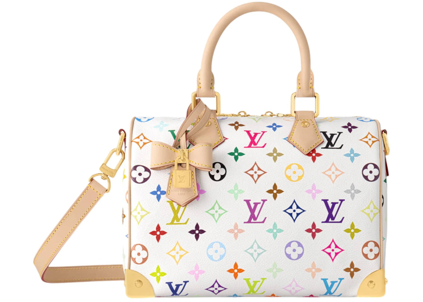 Louis Vuitton x Takashi Murakami Speedy Bandouliere 25 White Multicolored