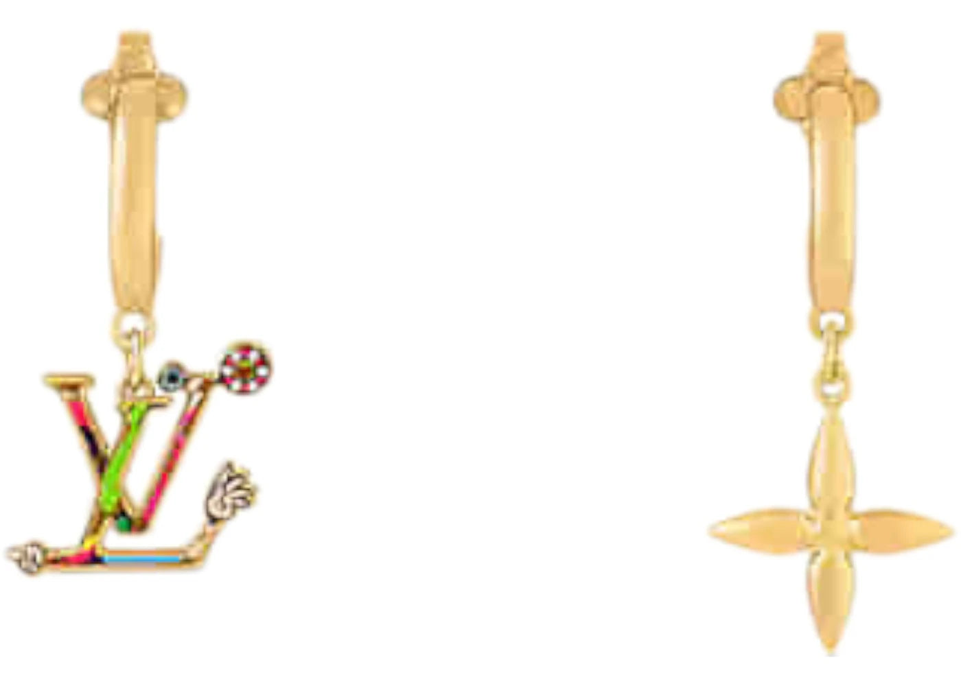 Louis Vuitton x Takashi Murakami Superflat Earrings Gold Multicolor
