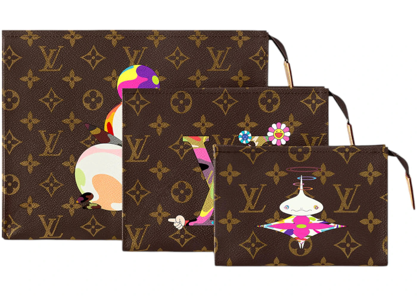 Louis Vuitton x Takashi Murakami Trio Toiletry Pouch Monogram