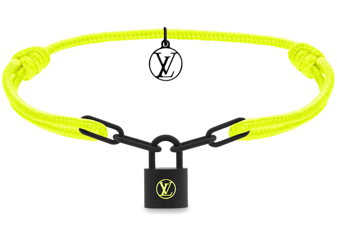 Louis Vuitton x Virgil Abloh Silver Lockit Bracelet Neon Yellow