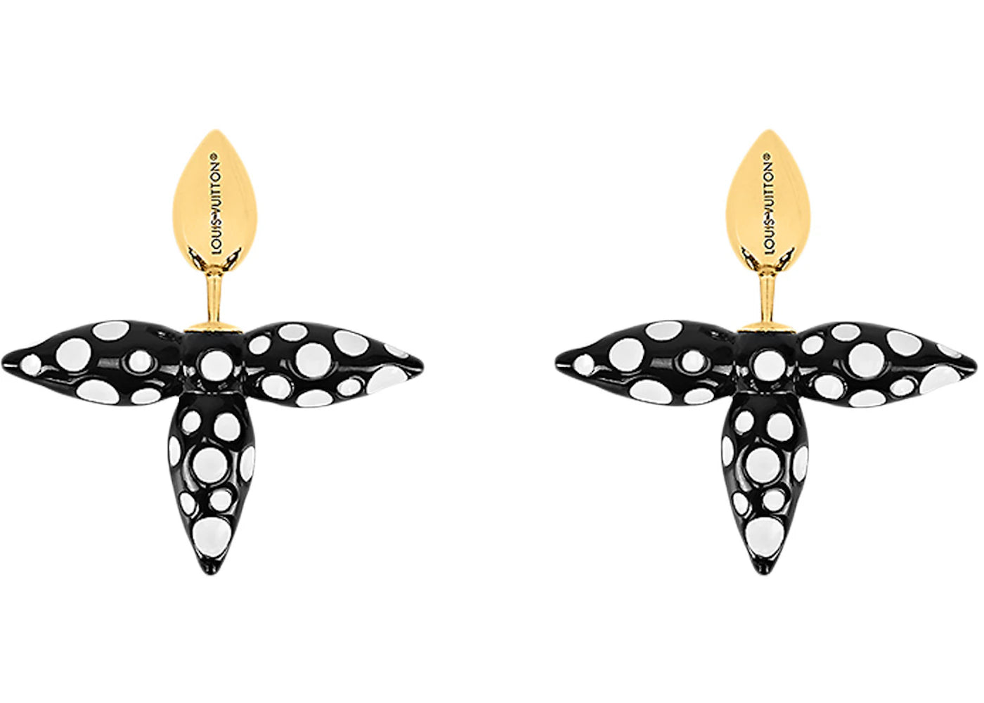 Louis Vuitton x Yayoi Kusama Louisette Infinity Dots Earrings Black/White