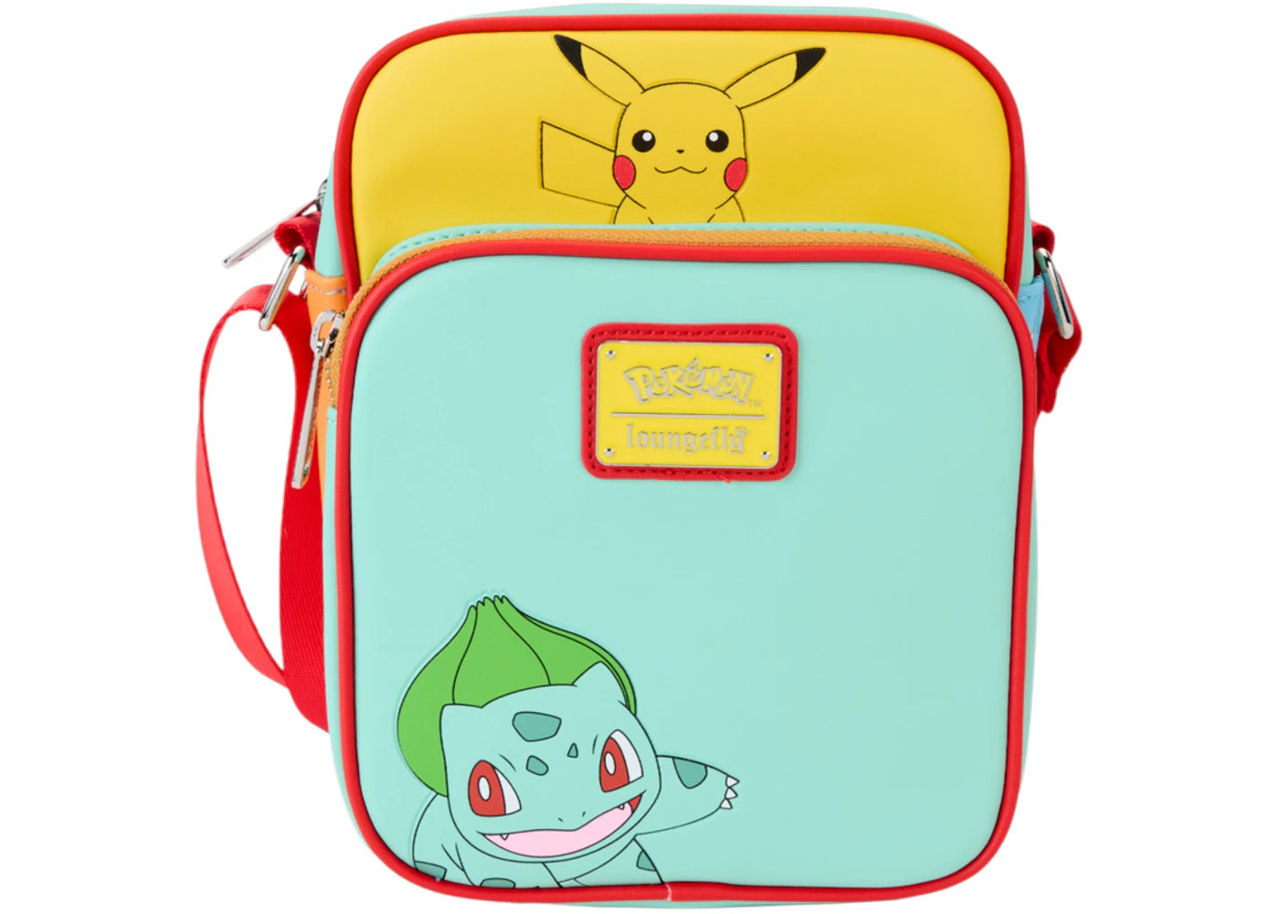 Loungefly Pokémon Color Block Starters Crossbody Bag Multicolor