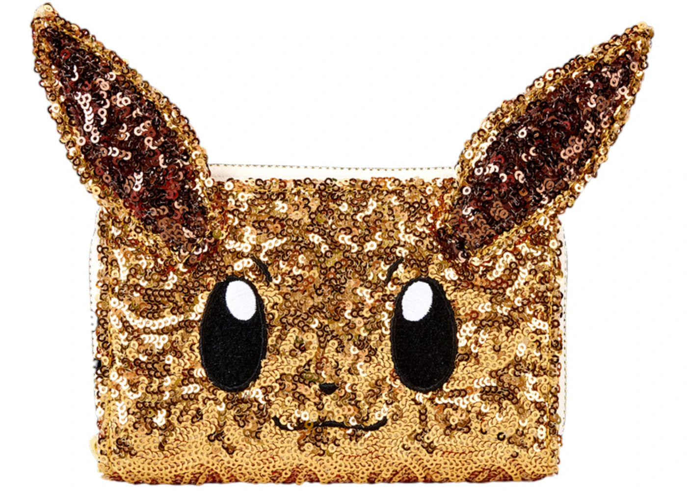 Loungefly Pokémon Exclusive Eevee Sequin Cosplay Zip Around Wallet Gold
