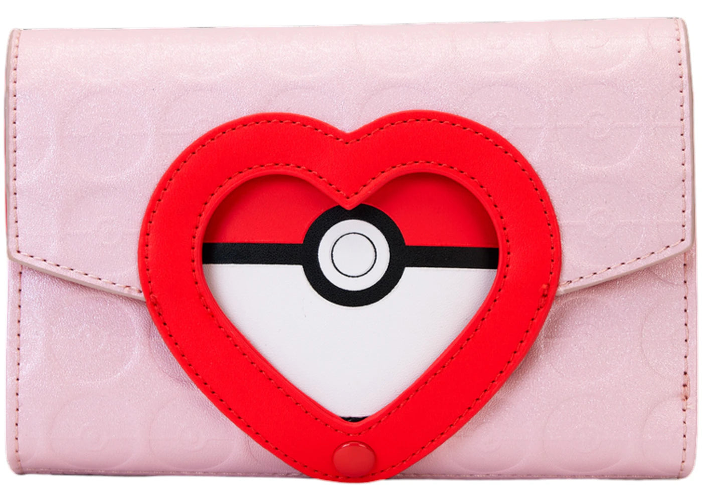 Loungefly Pokémon Exclusive I Choose You Hearts Flap Zip Around Wallet Pink