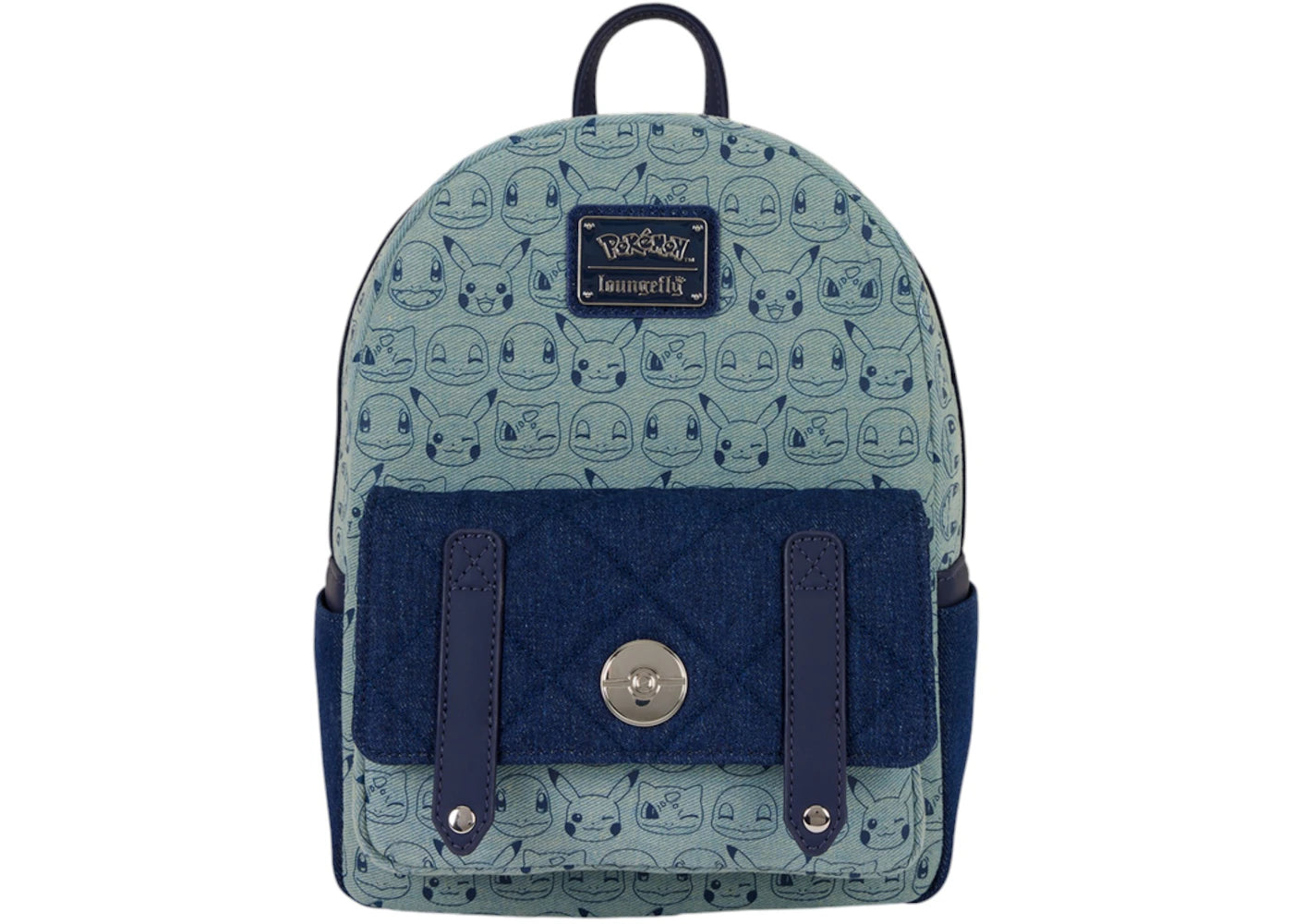 Loungefly Pokémon Faux Denim All-Over Print Mini Backpack Denim Blue