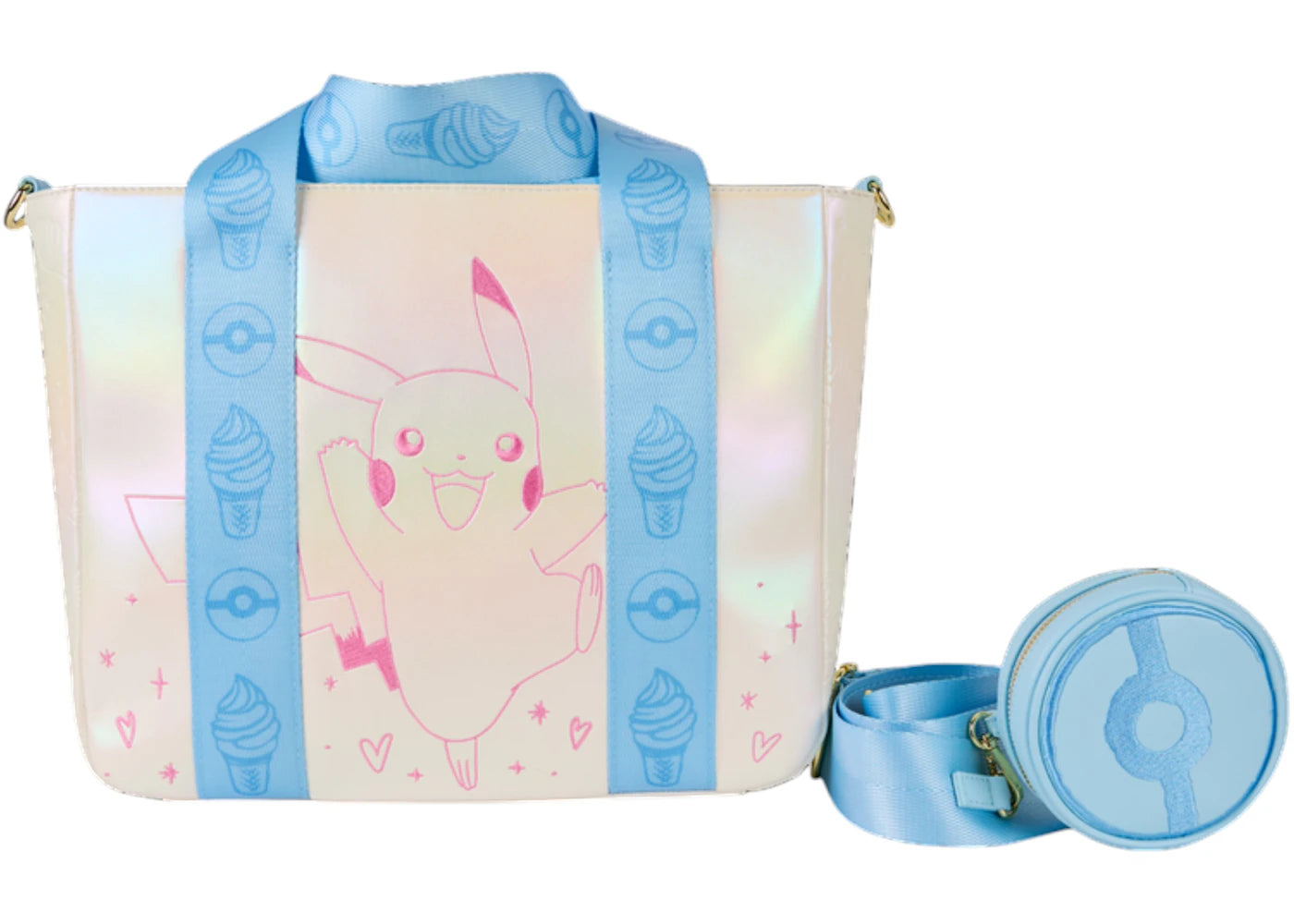 Loungefly Pokémon Iridescent Pikachu Tote Crossbody Bag Multicolor