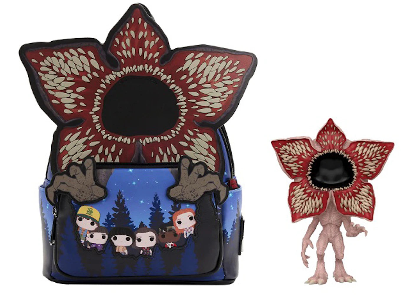 Loungefly Television Stranger Things Demogorgon Pop! Figure #428 GITD 2022 Summer Convention Exclusive Mini-Backpack Bundle