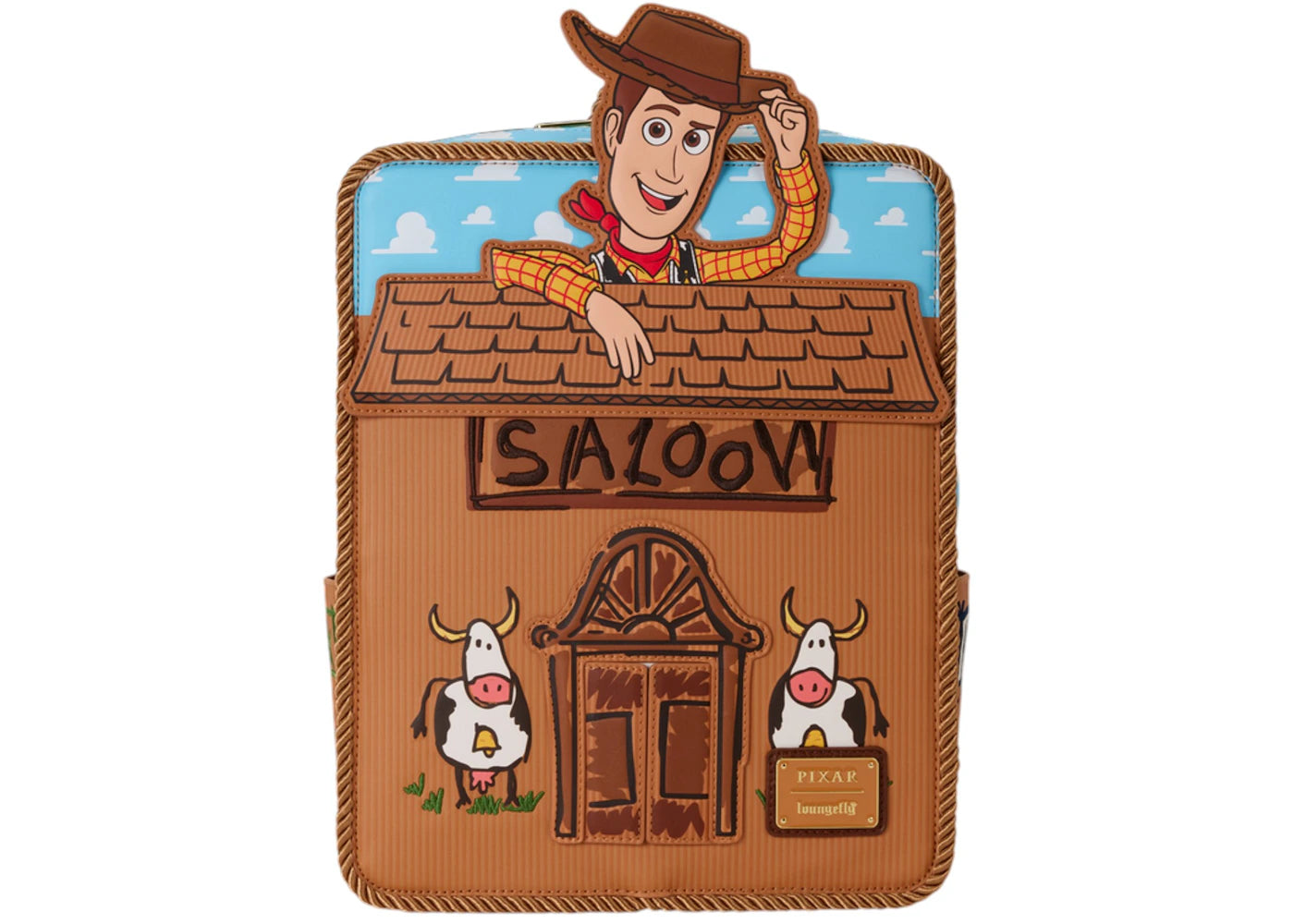 Loungefly Toy Story 30th Anniversary Woody Saloon Mini Backpack Brown