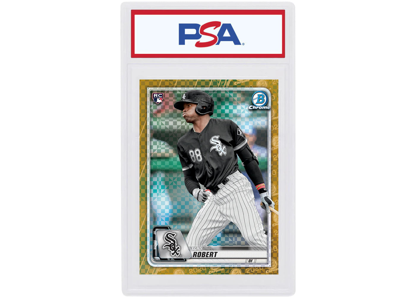 Luis Robert 2020 Bowman Chrome X Rookie Gold X-Fractor /3 #8 (PSA or BGS Graded)