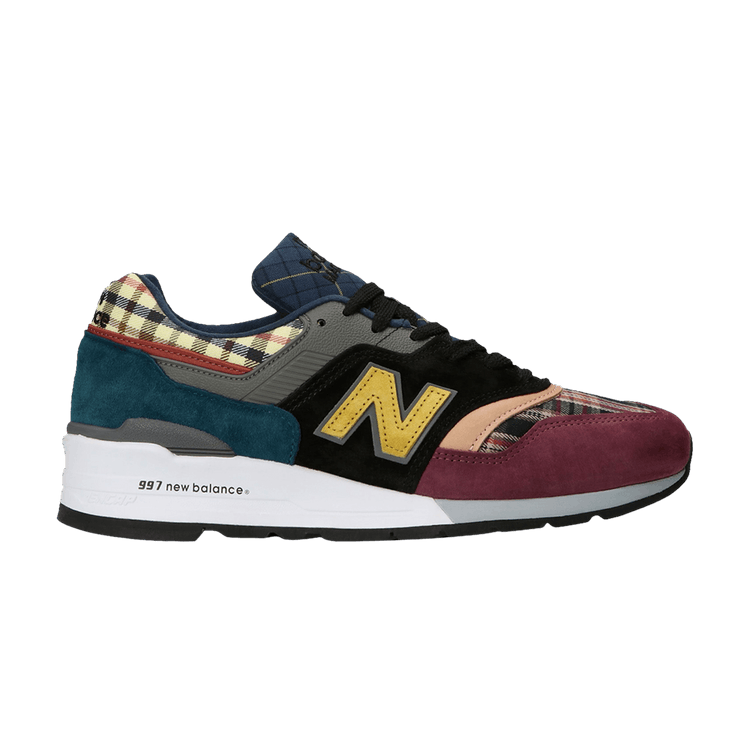 New Balance 997 MiUSA Plaid Pack Burgundy Black