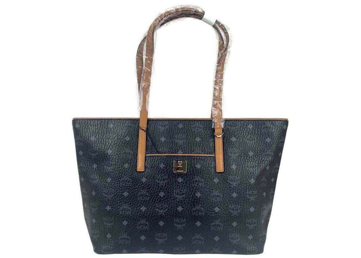 MCM Anya Shopper Medium Visetos Black