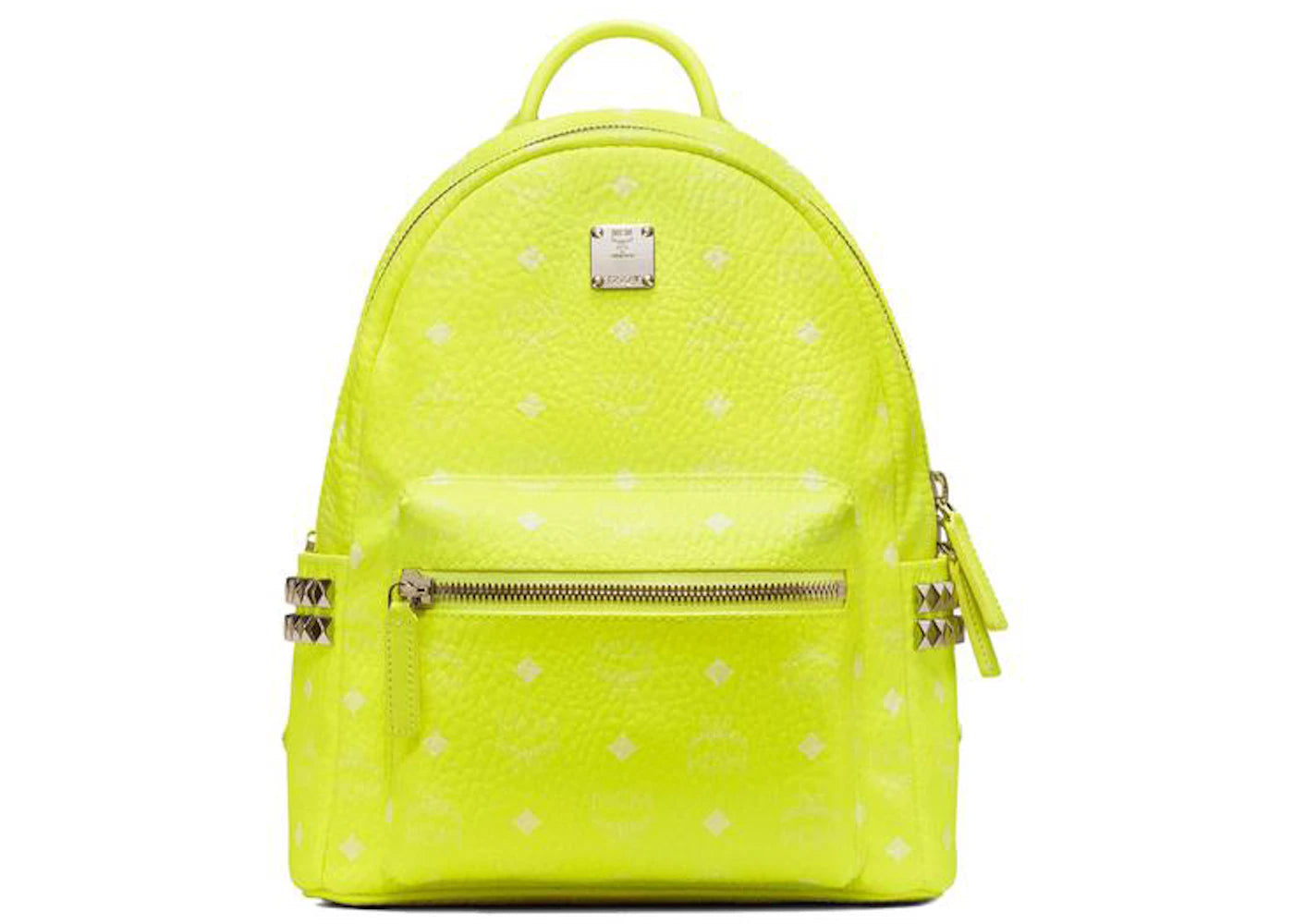 MCM Backpack Stark Visetos Neon Yellow