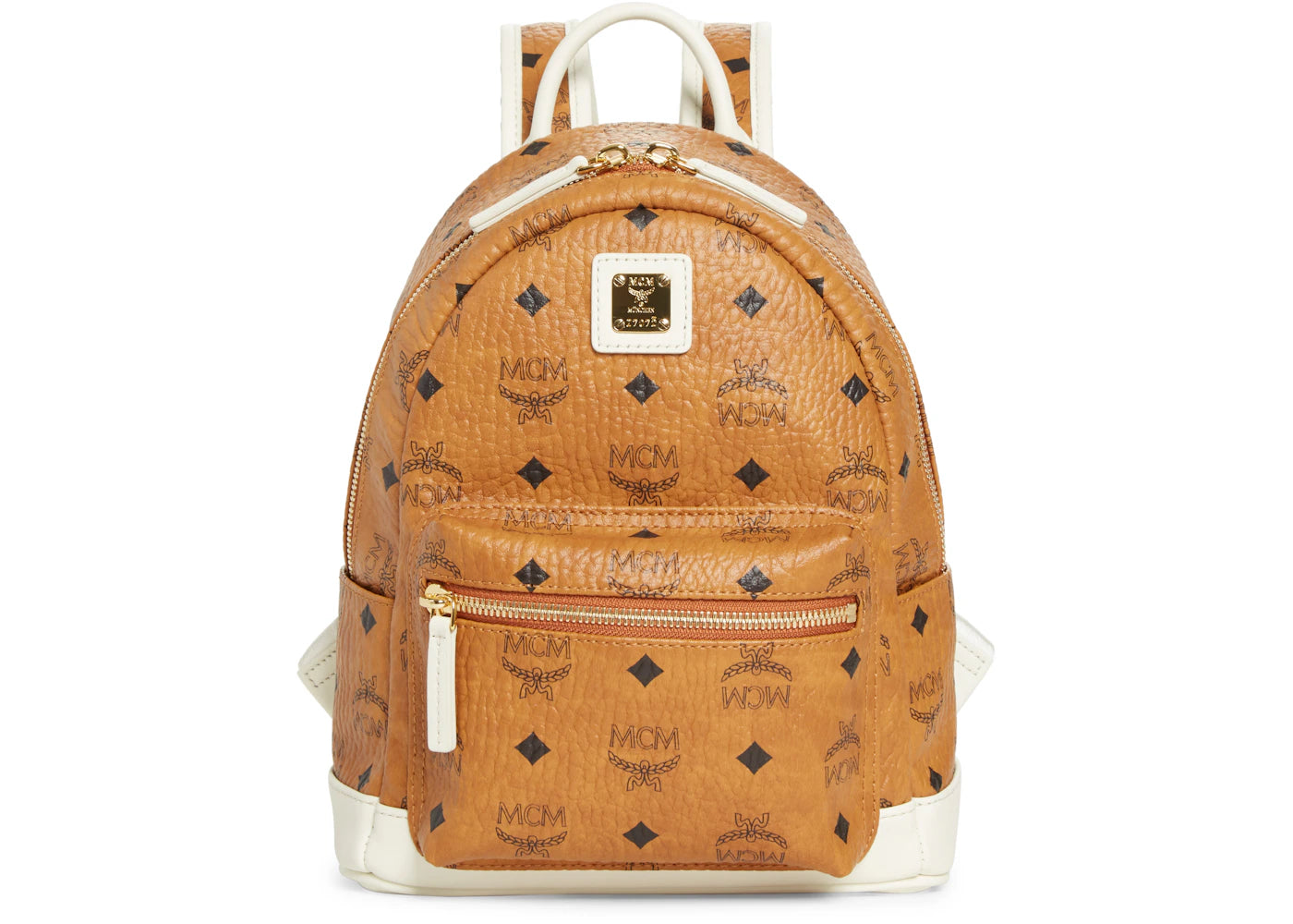 MCM Backpack Visetos Nordstrom Exclusive Mini Cognac/Off White