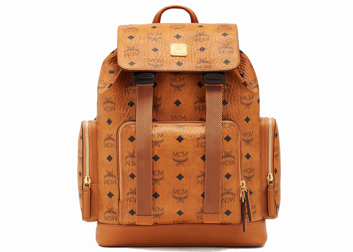 MCM Brandenburg Backpack Visetos Small Cognac