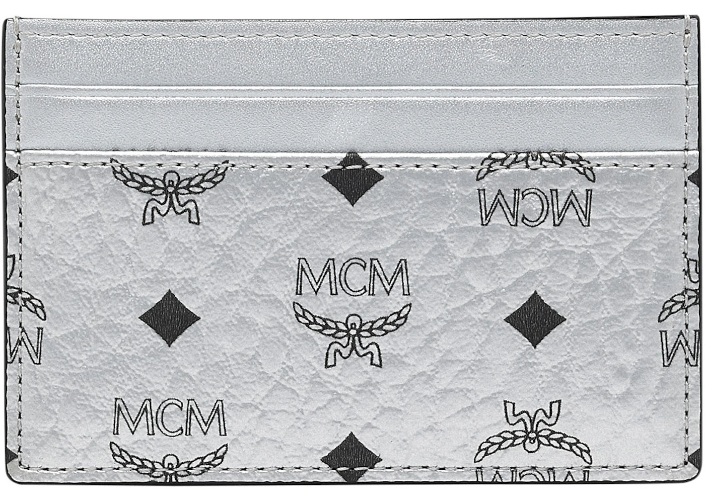 MCM Card Case Visetos Mini Berlin Silver