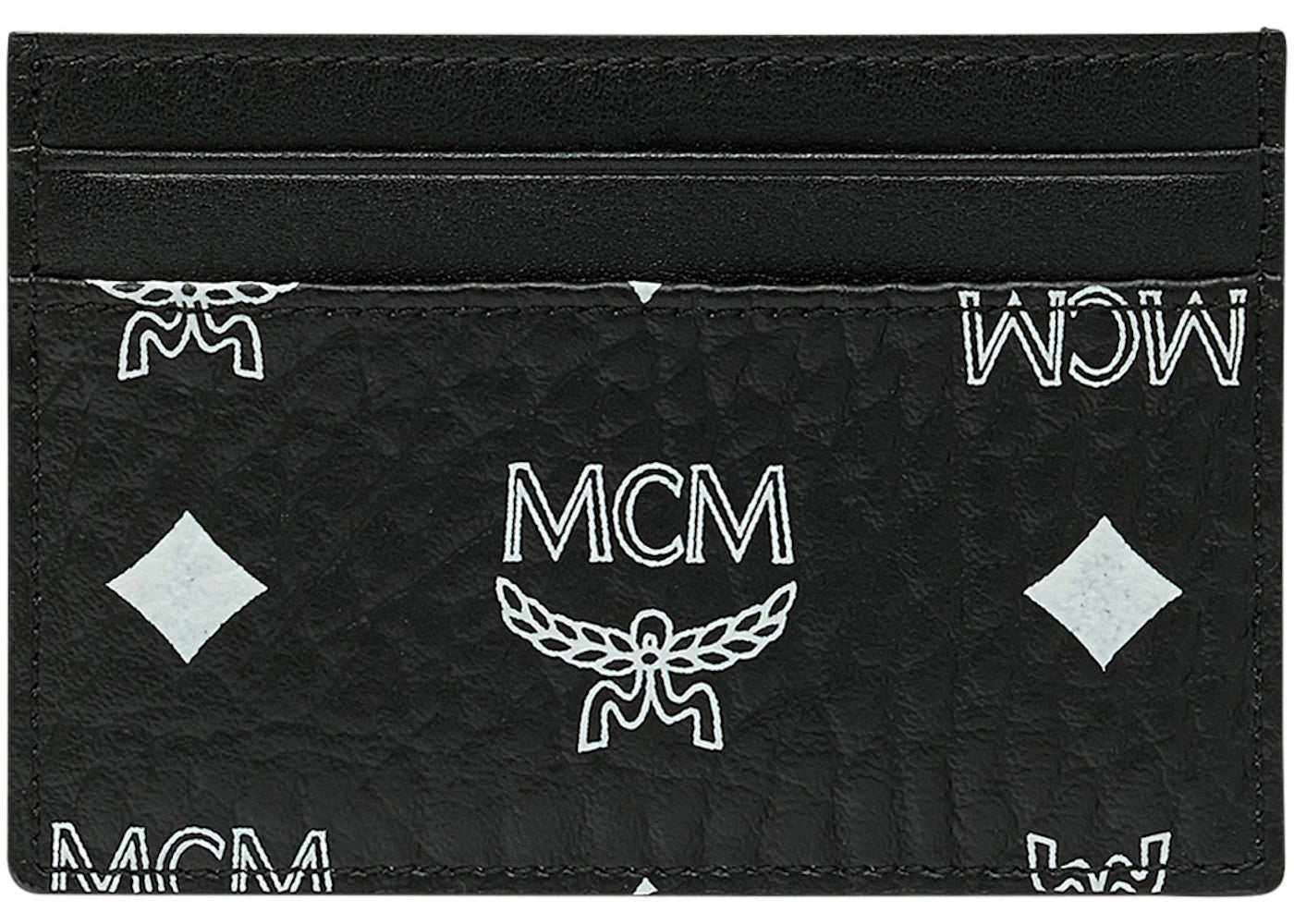 MCM Card Case White Visetos Mini Black