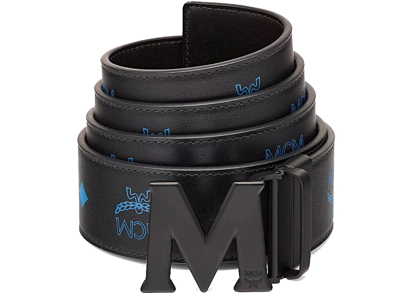 MCM Claus M Reversible Belt Vallarta Blue