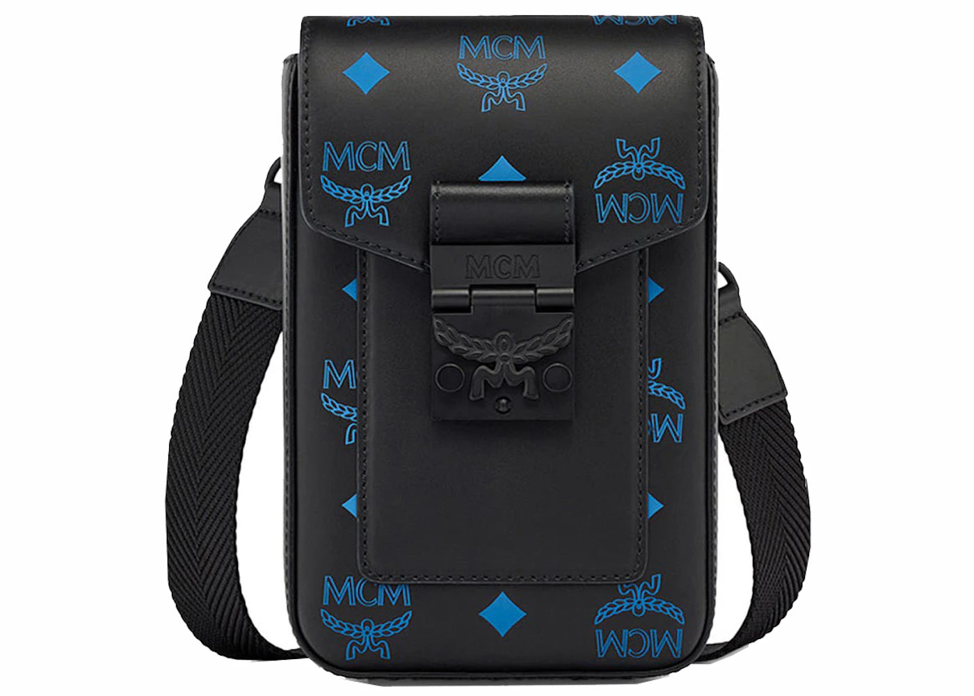 MCM Colorsplash Logo Crossbody Bag Vallarta Blue