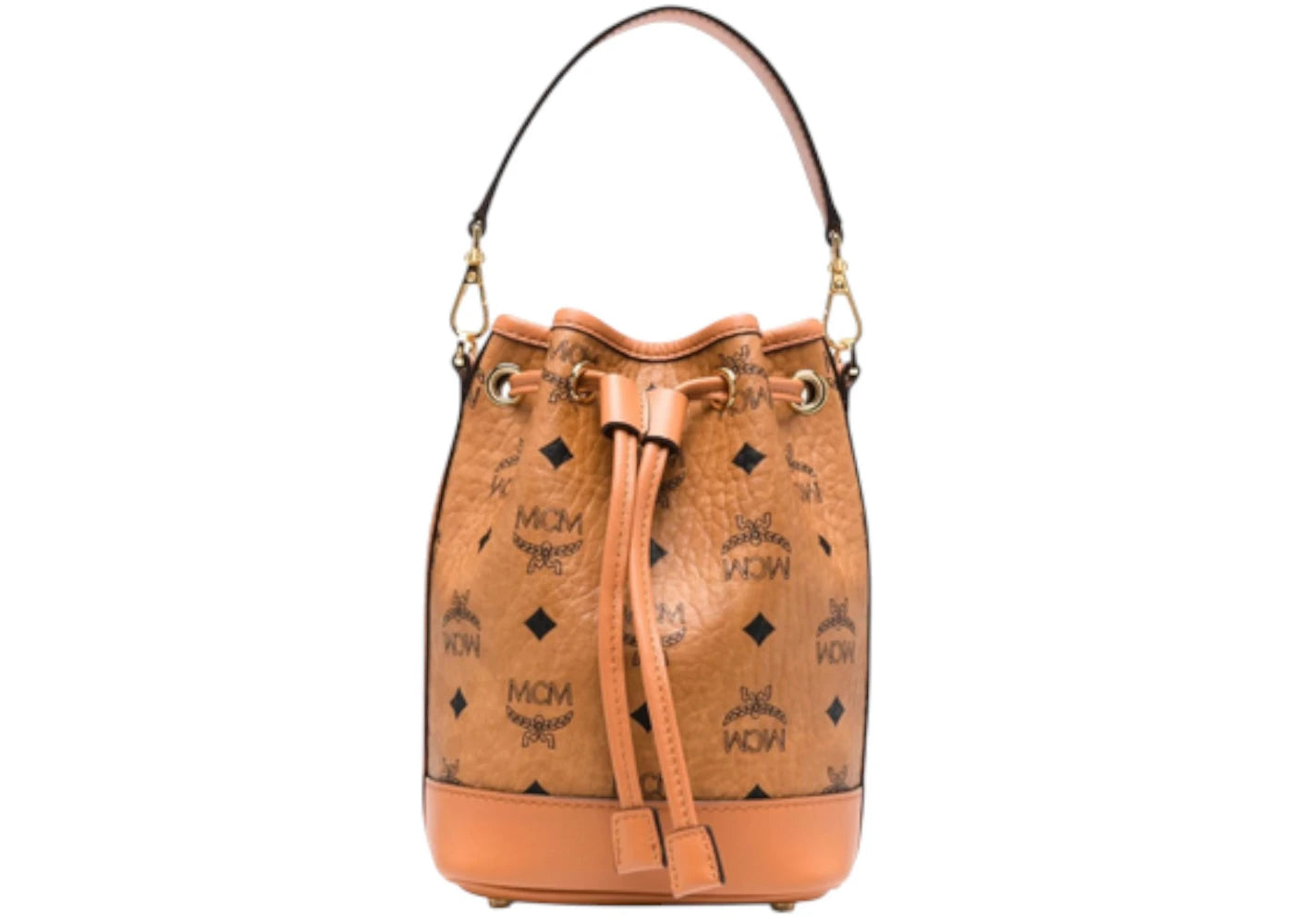 MCM Dessau Vi Mini Drawstring Cognac