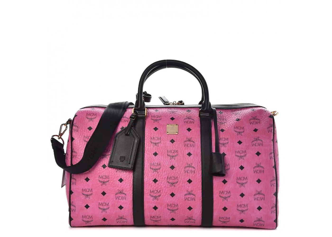 MCM Traveler Weekender Visetos Medium Pink