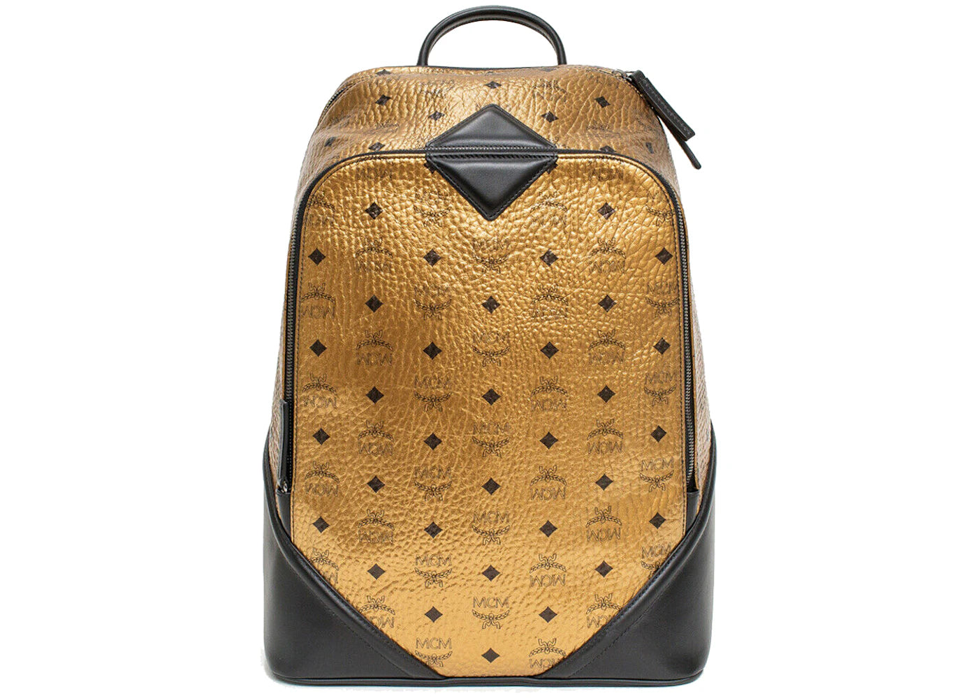 MCM Duke Gold Visetos Backpack Brown