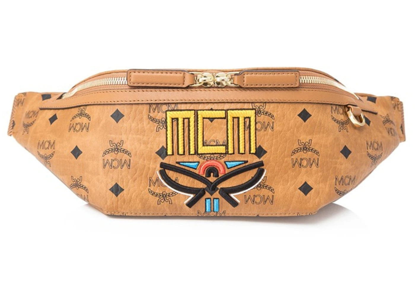 MCM Fursten Belt Bag Medium Visetos Cognac