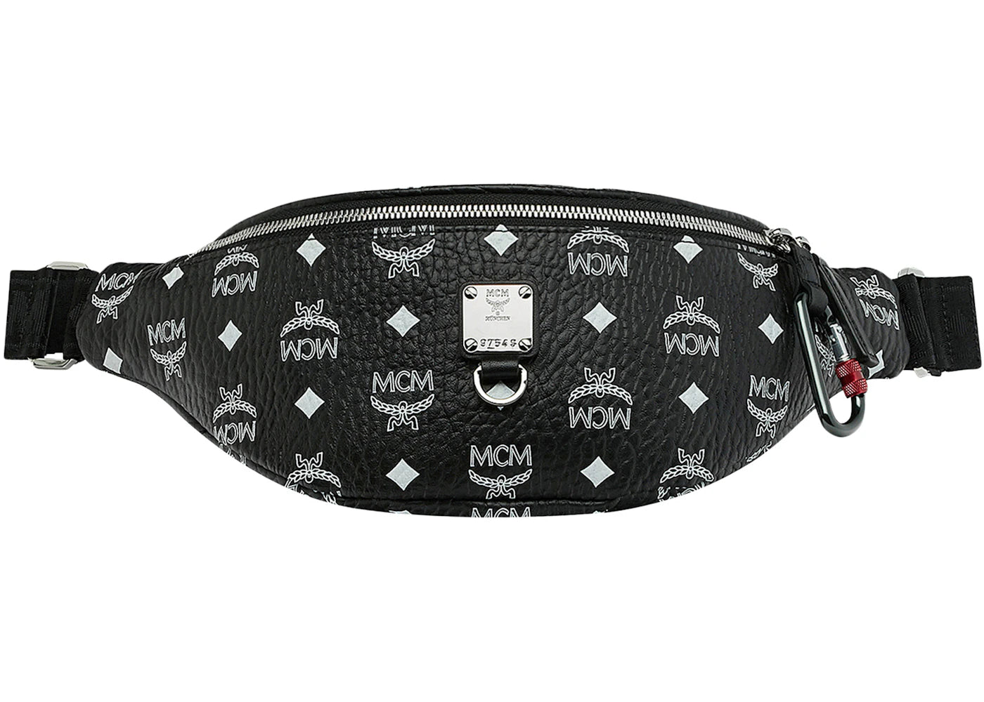 MCM Fursten Belt Bag White Visetos Small Black