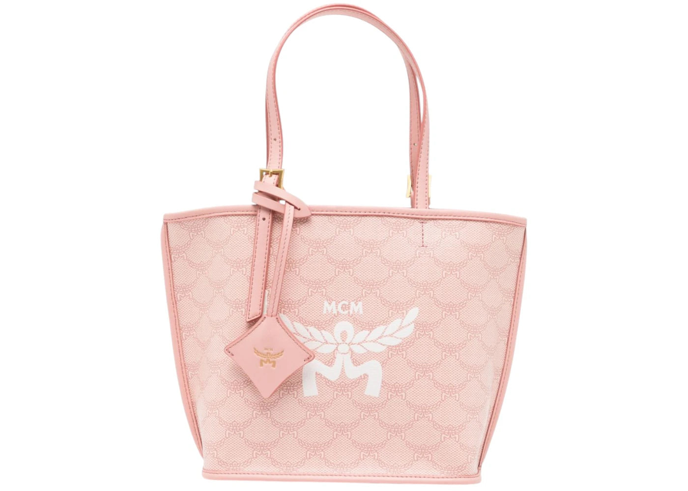 MCM Himmel Lts Shopper Mini Top Handle Silver Pink