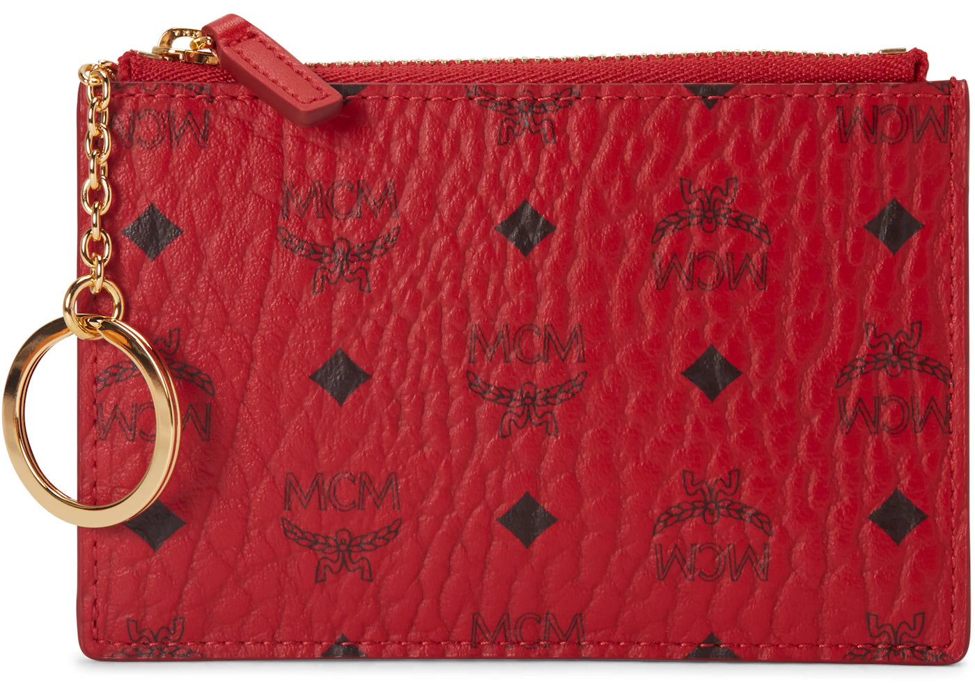 MCM Key Pouch Visetos Mini Ruby Red