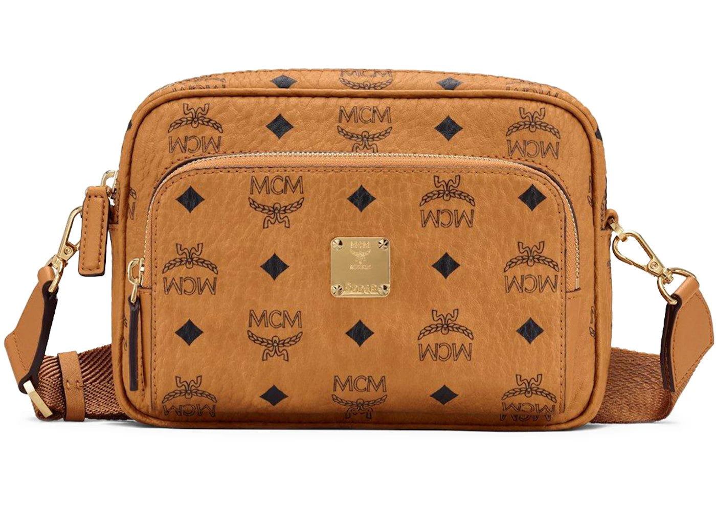 MCM Aren Crossbody Visetos Cognac