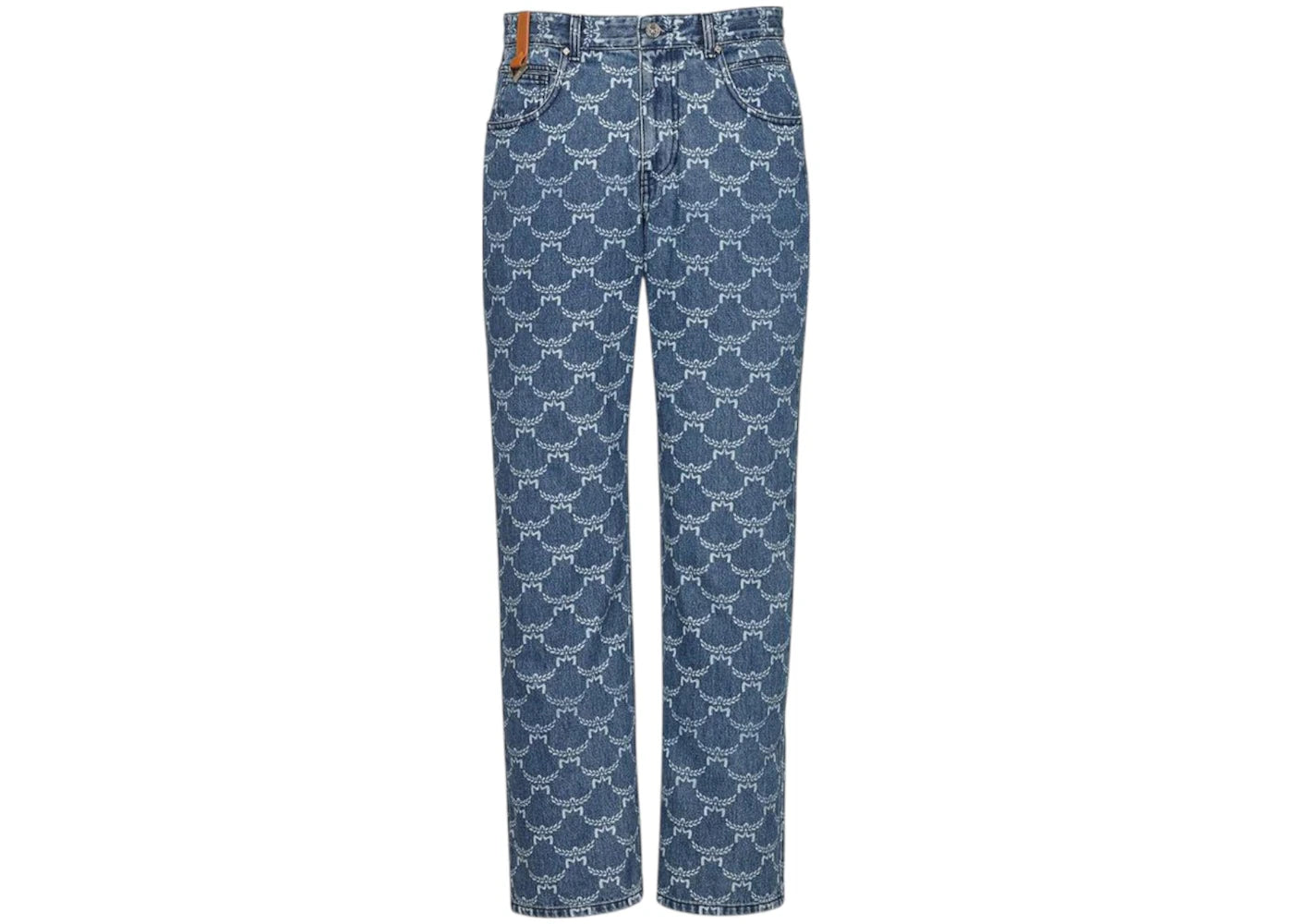 MCM Lauretos Monogram Denim Jeans Blue